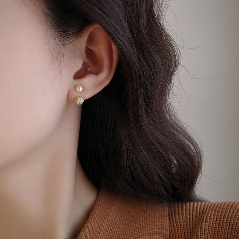 Wholesale Silver Plated Copper Pearl Earrings Simple Modern Style Everyday Wear Fashion Accessory