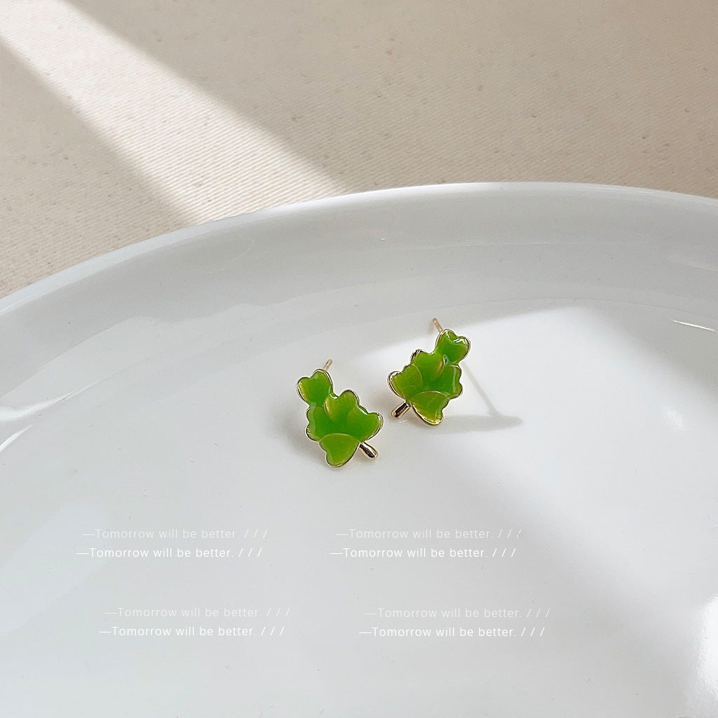 Wholesale Green Flower Earrings Tea Earrings ACC-ES-Eryu001