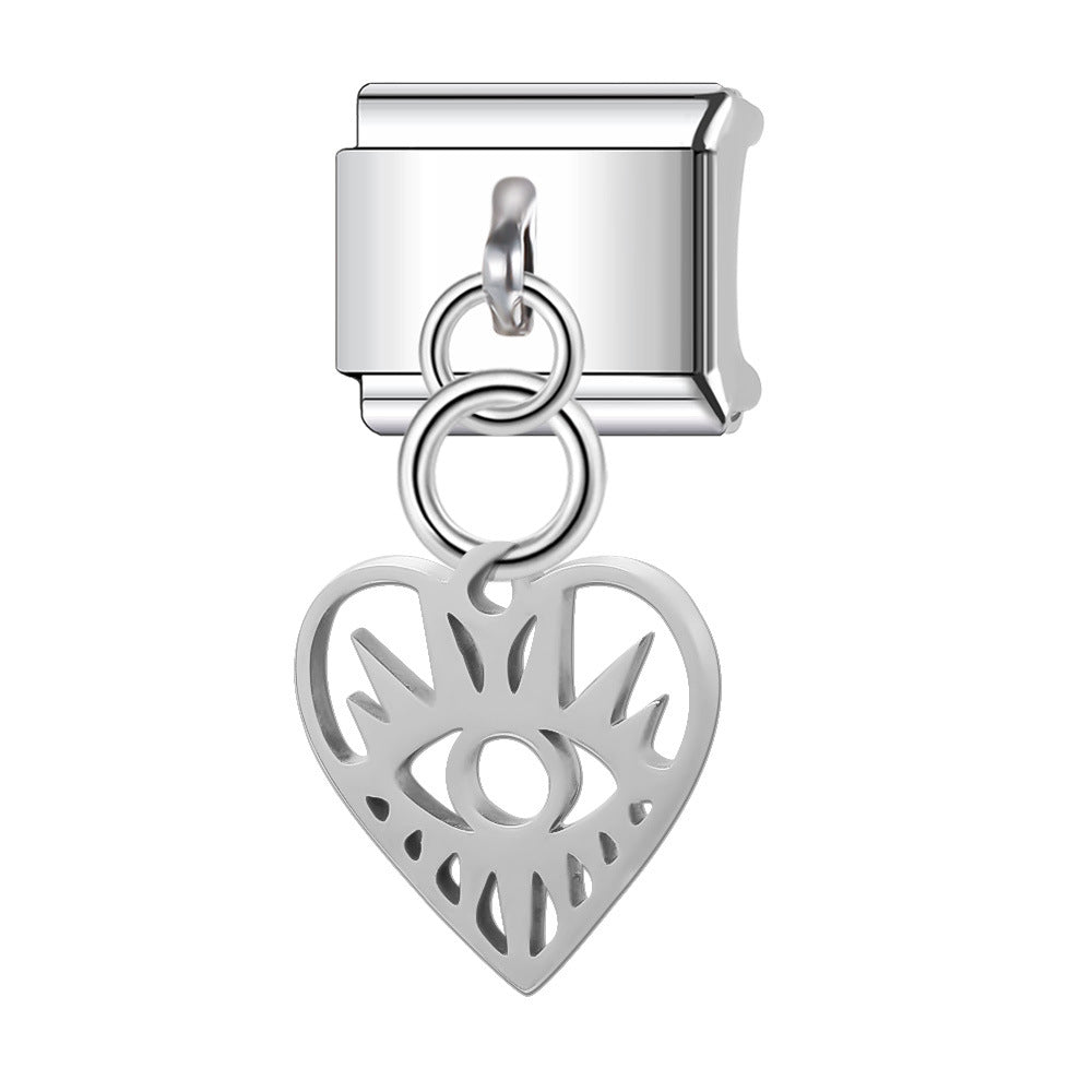 Wholesale Italian Charm Bracelet 9mm DIY Splicing Heart Series Stainless Steel Composable Bracelet