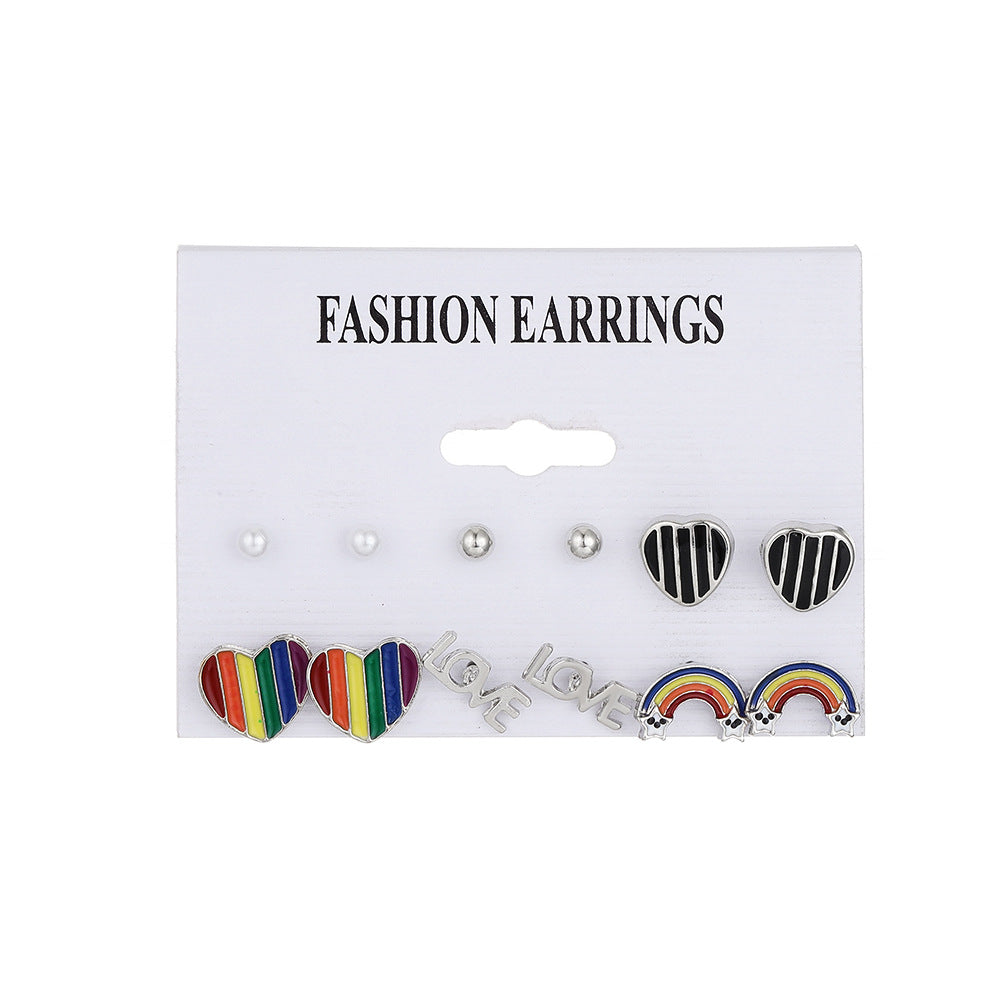 Wholesale Rainbow LGBT Earrings Set ACC-ES-QW002