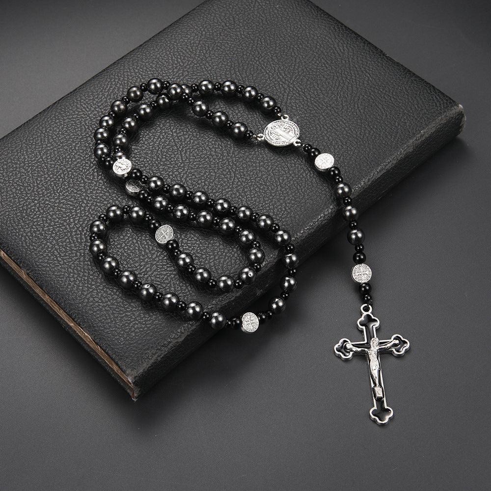 Wholesale Black Volcanic Stone Black Gallstone Necklace