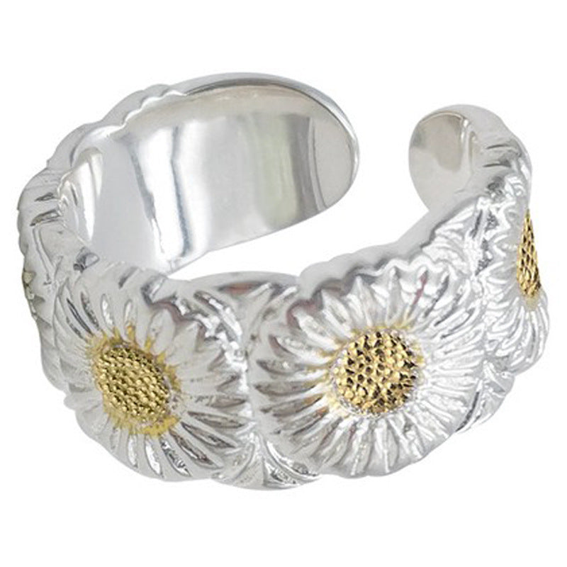 Wholesale Small Wrinkled Daisy Open Adjustable Ring ACC-RS-YuMei010