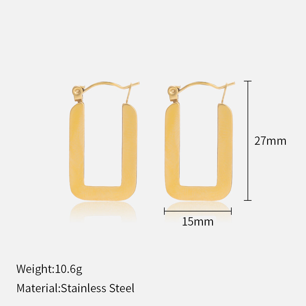 Wholesale  Luxury Geometric Shape Stainless Steel Earrings