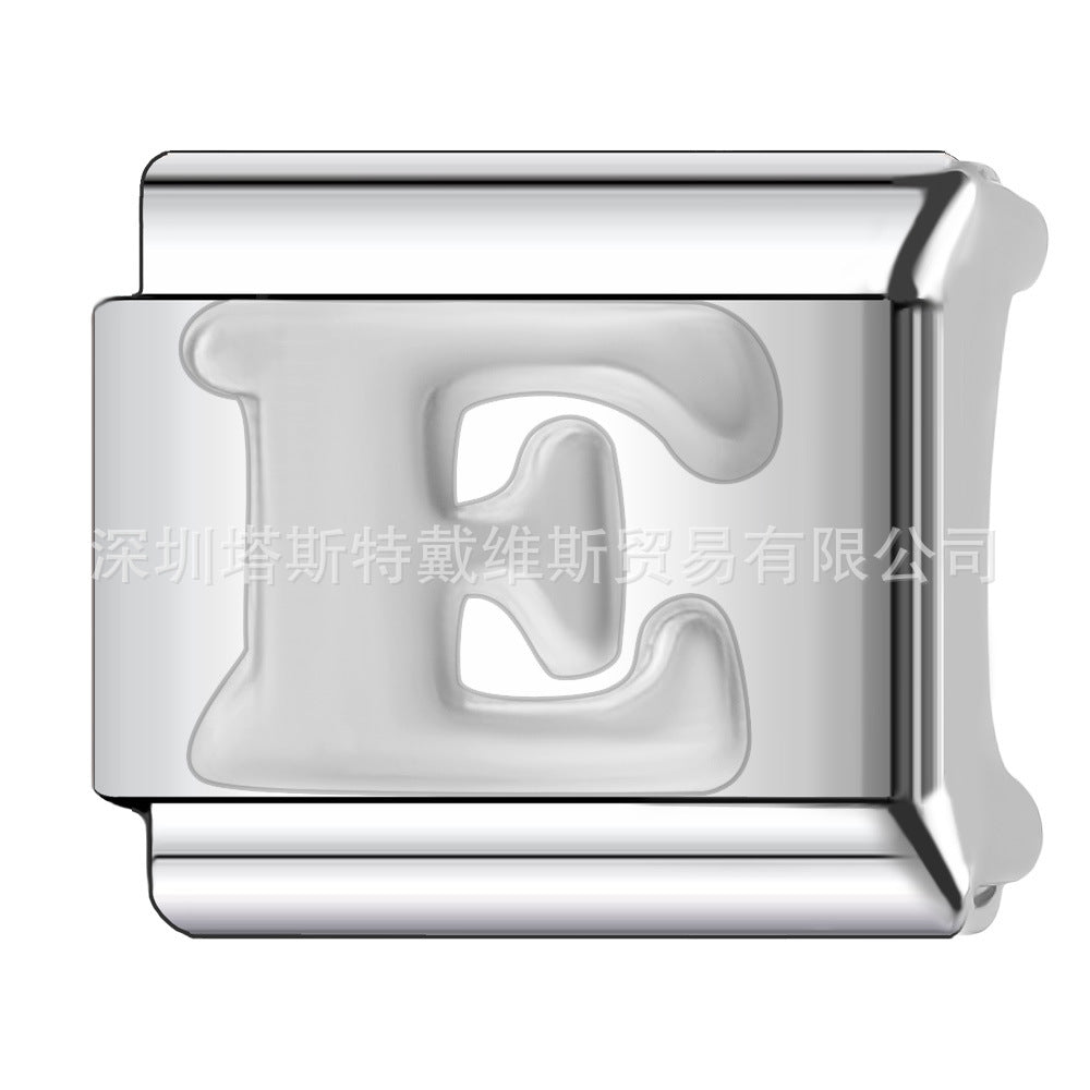 Wholesale 9mm Italian Charm Starter Bracelets DIY square Single Section Creative Stainless Steel Composable Bracelet