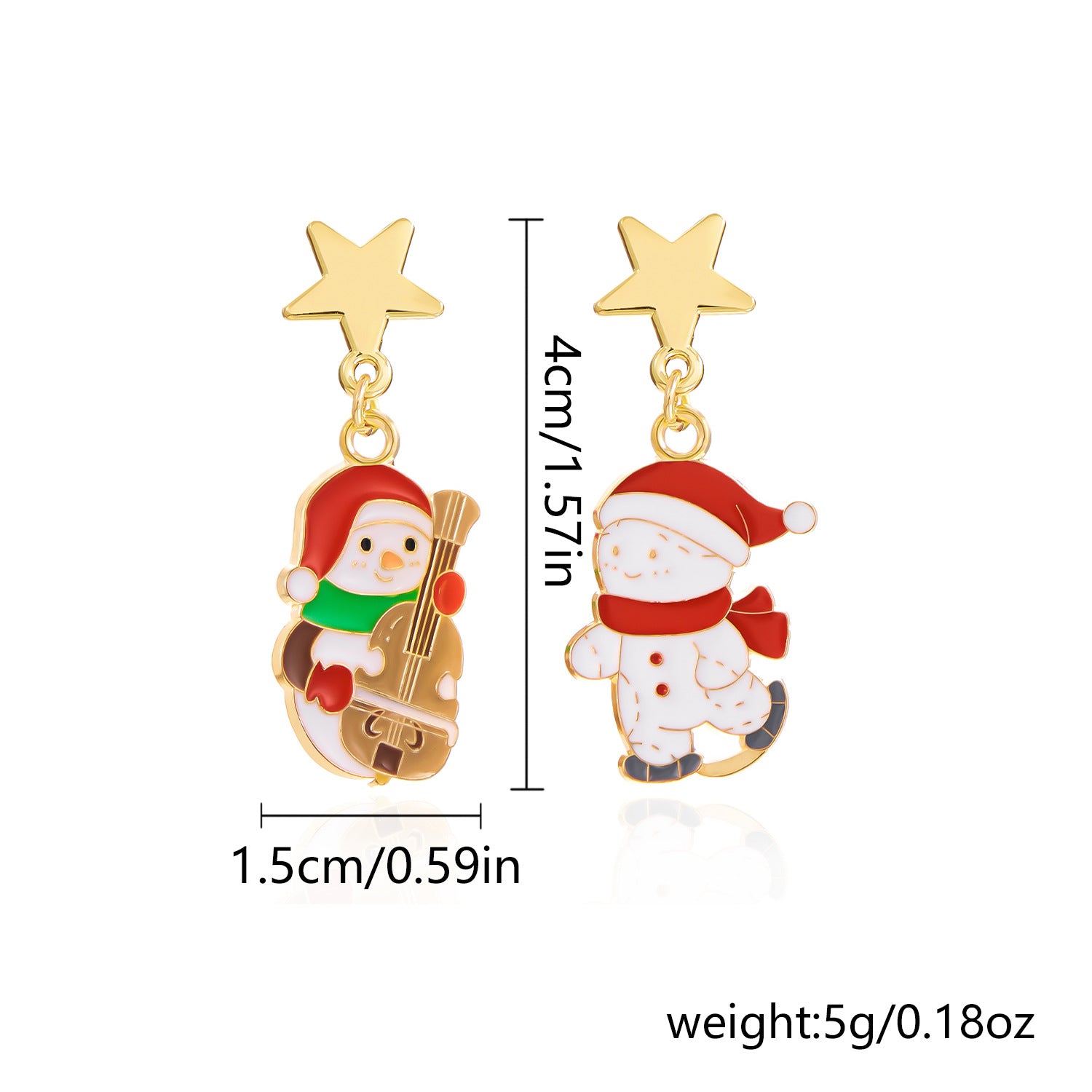 Wholesale Cartoon oil dripping  Christmas tree bell earrings