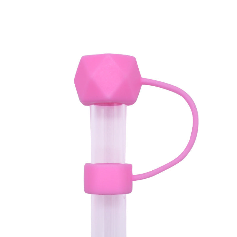 Wholesale 5pcs Candy Color Series 10mm PVC Soft Straw Tube Cap