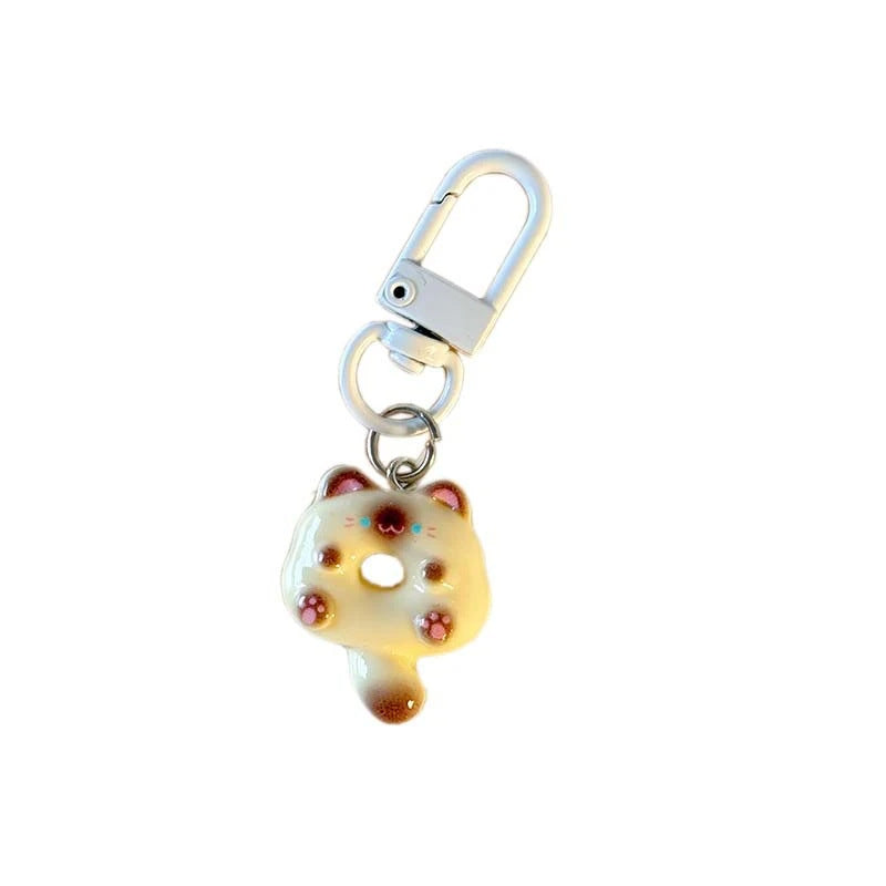 Wholesale Cartoon Cat Donut Keychain Resin Boutique Resale