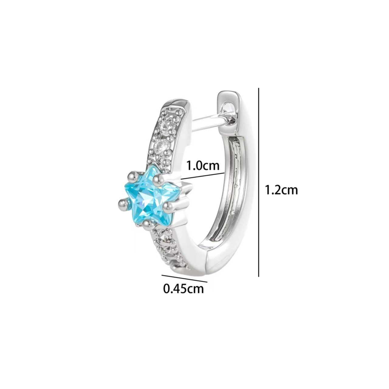 Wholesale Copper Five-Pointed Star Zircon Earrings Simple Style Fashion Jewelry
