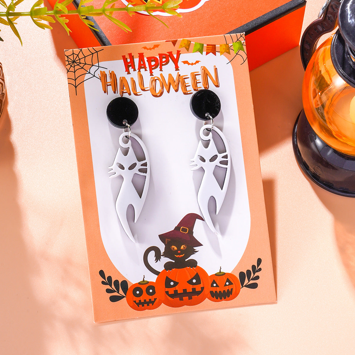 Wholesale Halloween Acrylic Cat Earrings ACC-ES-Ditong002