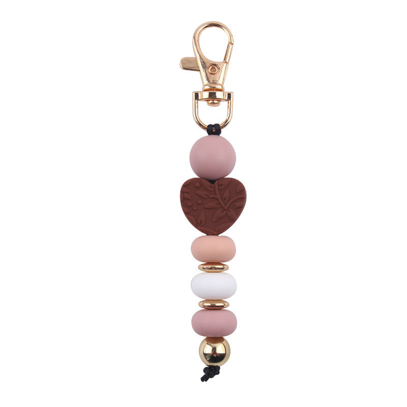 Wholesale Moon Heart Shape Silicone Beaded Keychain Creative Keychain ACC-KC-GuangTian076