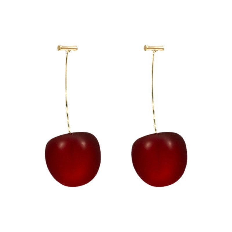 Wholesale  Red Cherry Long Earrings