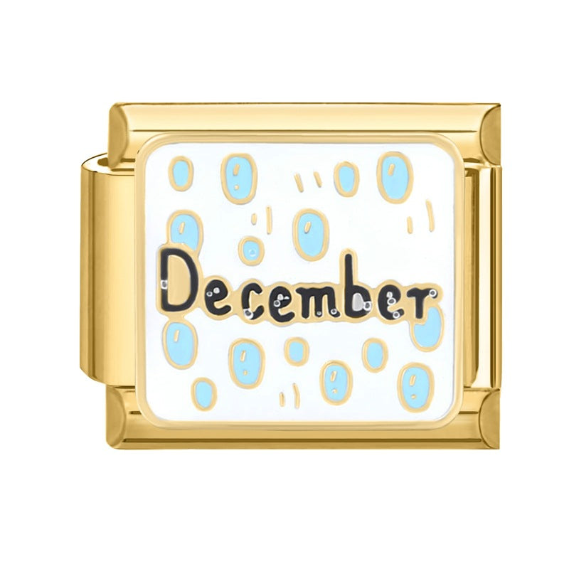 Wholesale 9mm Italian Charm Starter Bracelets DIY Month Stainless Steel Composable Bracelet