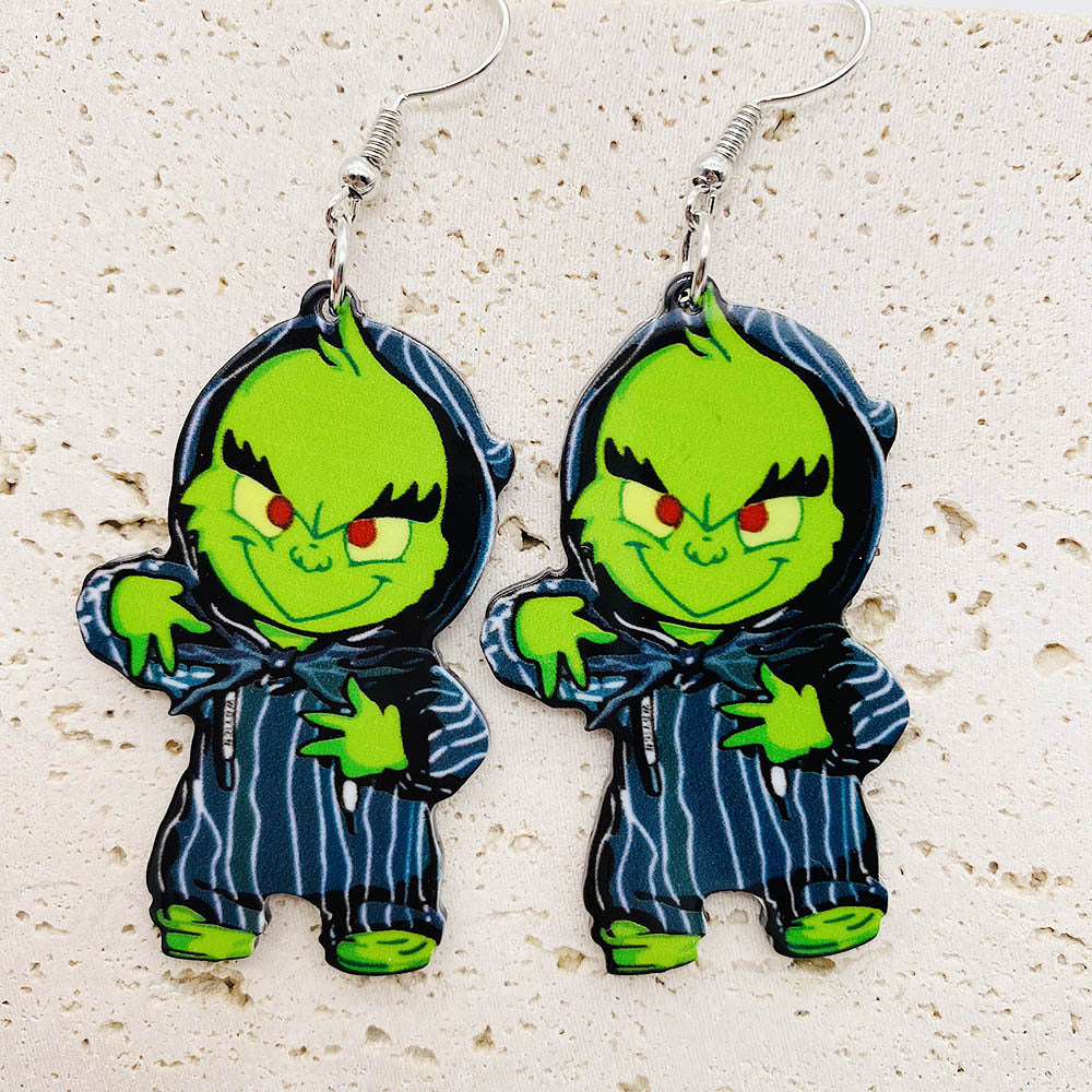 Wholesale Halloween  Acrylic Ear Skull  Earrings