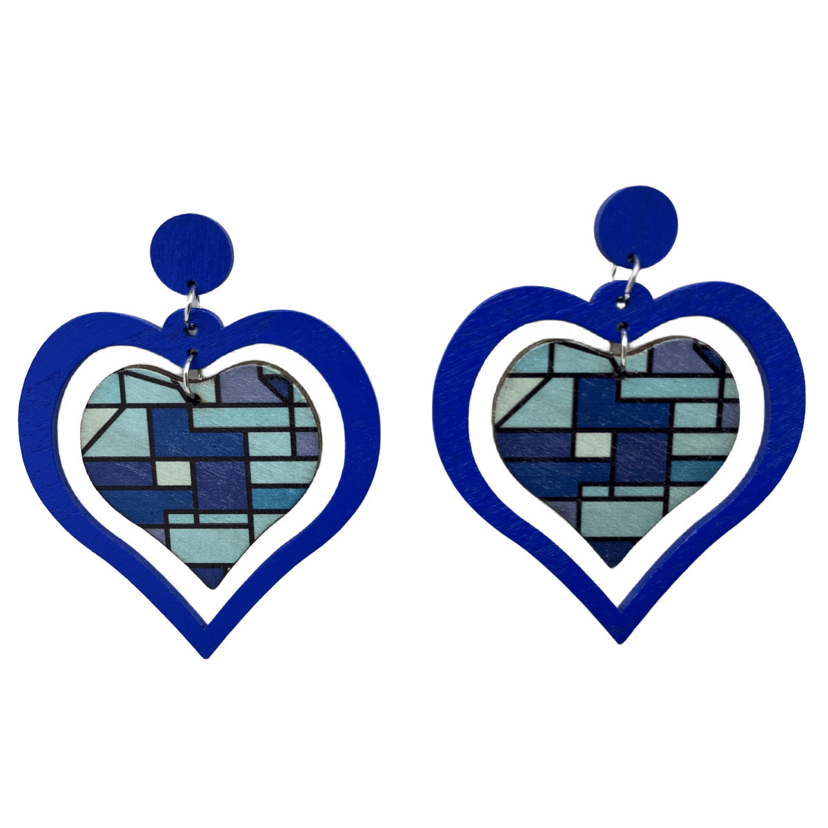 Wholesale Vintage Heart Shaped Wood Earrings ACC-ES-FX039