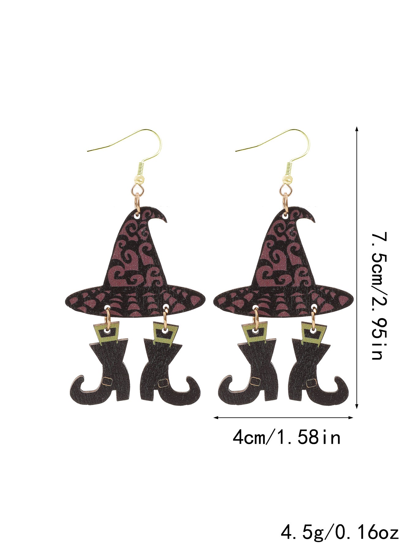Wholesale Halloween wood chip earrings