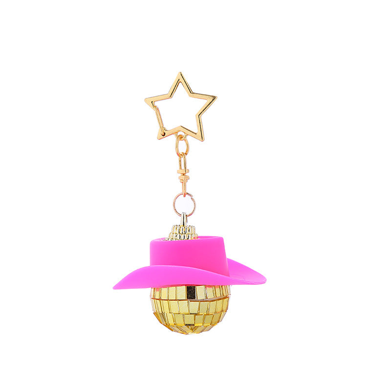 Wholesale Cowboy Hat Disco Mirror Ball Keychain ACC-KC-CT001