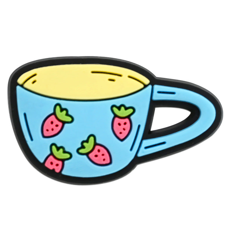 Wholesale Random 100pcs Cartoon Tableware Cups PVC Soft Rubber Shoe Buckle Decoration ACC-SC-RYY060