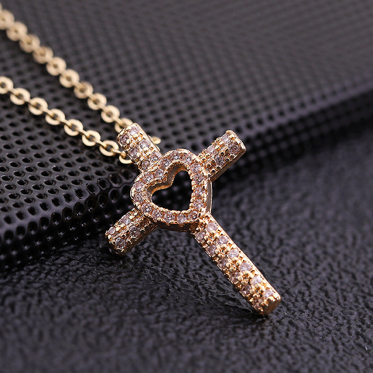 Wholesale Vintage Gold Cross Necklaces Zircon Clavicle Chain Choker Necklace ACC-NE-SY010