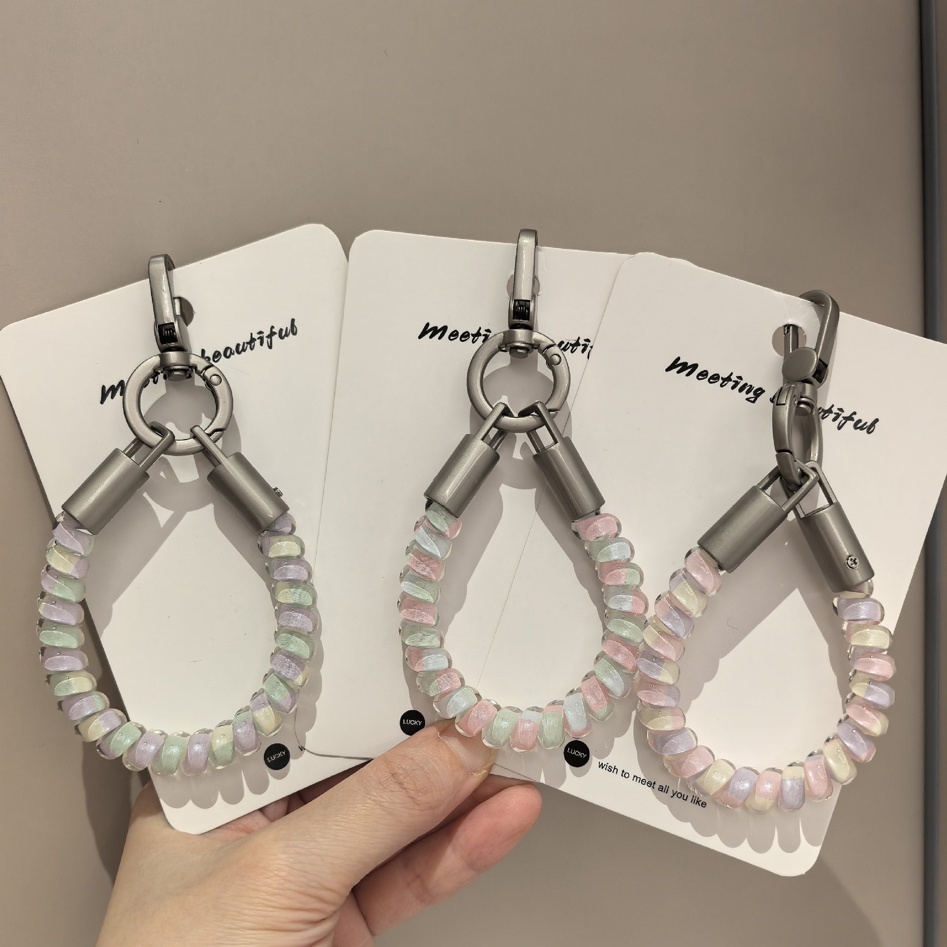 Wholesale Candy Color Telephone Wire Keychain Lanyard Cute Korean Style Bag Charm And Anti Lost Phone Pendant Chic Gift For Boutique Resale