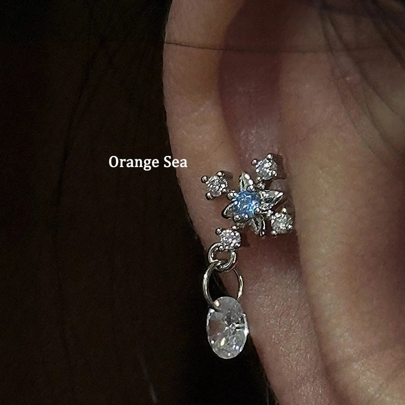 Wholesale  Water Drop Zircon Pendant Titanium Steel Earrings