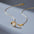 Wholesale Shell Smiley Face Titanium Steel Non-Fading Light Luxury Necklace