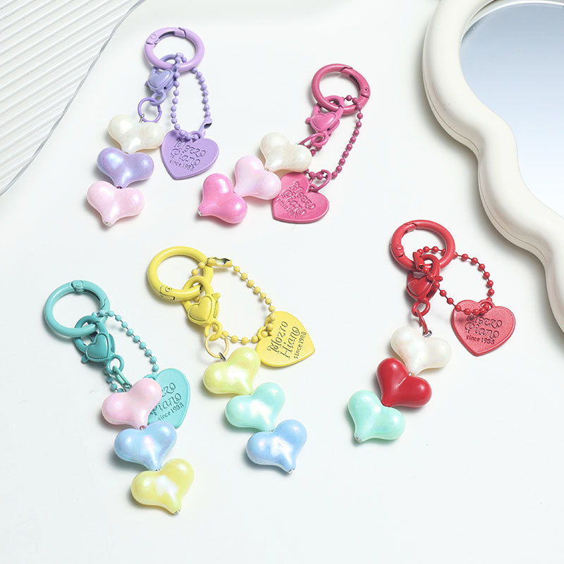 Wholesale Lake Blue Heart Charm Set - Resin Alloy DIY Jewelry Accessory for Bag Decoration