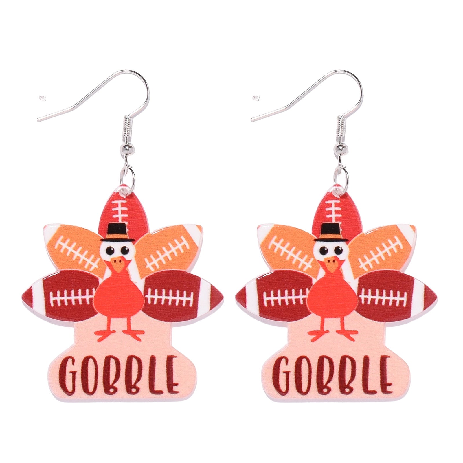 Wholesale Thanksgiving Cartoon Turkey Acrylic Earrings ACC-ES-Xunt004