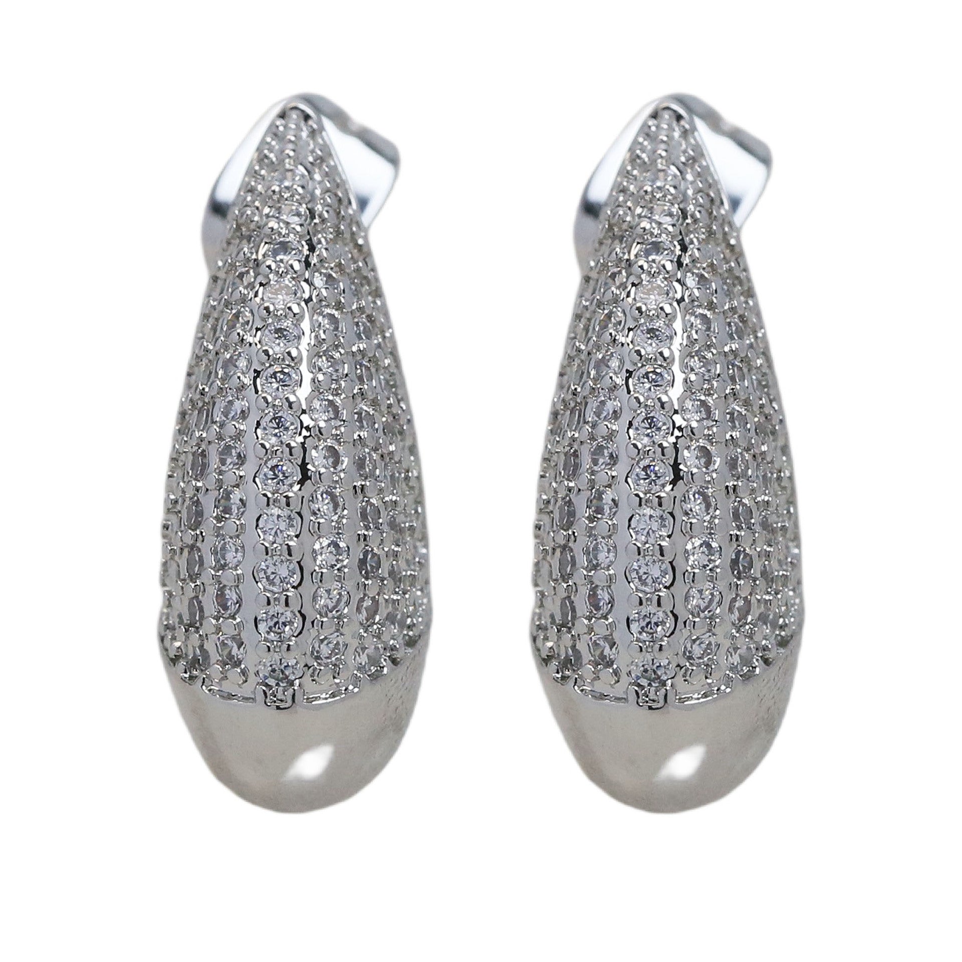 Wholesale 18k Gold Brass Secret Diamond Teardrop Ear Stud Fashion Earrings