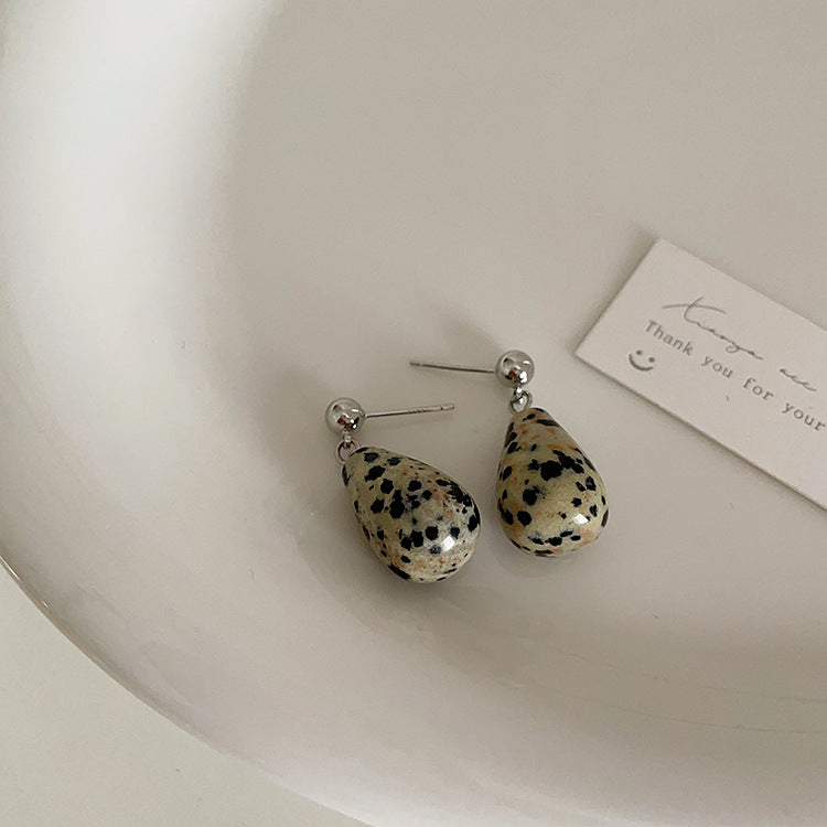 Wholesale Natural Stone Metal Stud Earrings