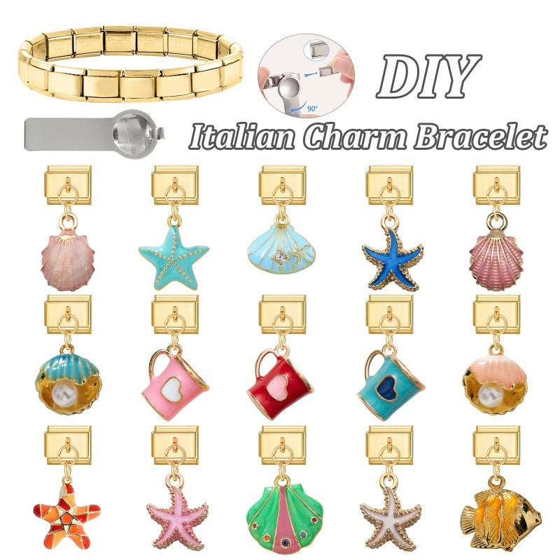 Wholesale Italian Charm Bracelet 9mm DIY Creative Retro  Stainless Steel Composable Bracelet