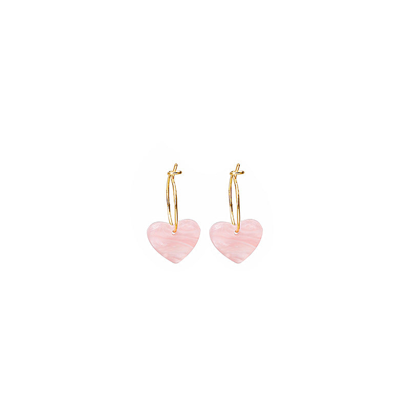 Wholesale Simple and Cute Pink Love Acetic Acid Earrings ACC-ES-MDD061