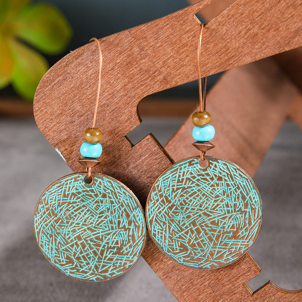 Wholesale Zinc Alloy Ethnic Bohemian Geometric Hollow Water Drop Earrings for Women Fashion Jewelry Accessory