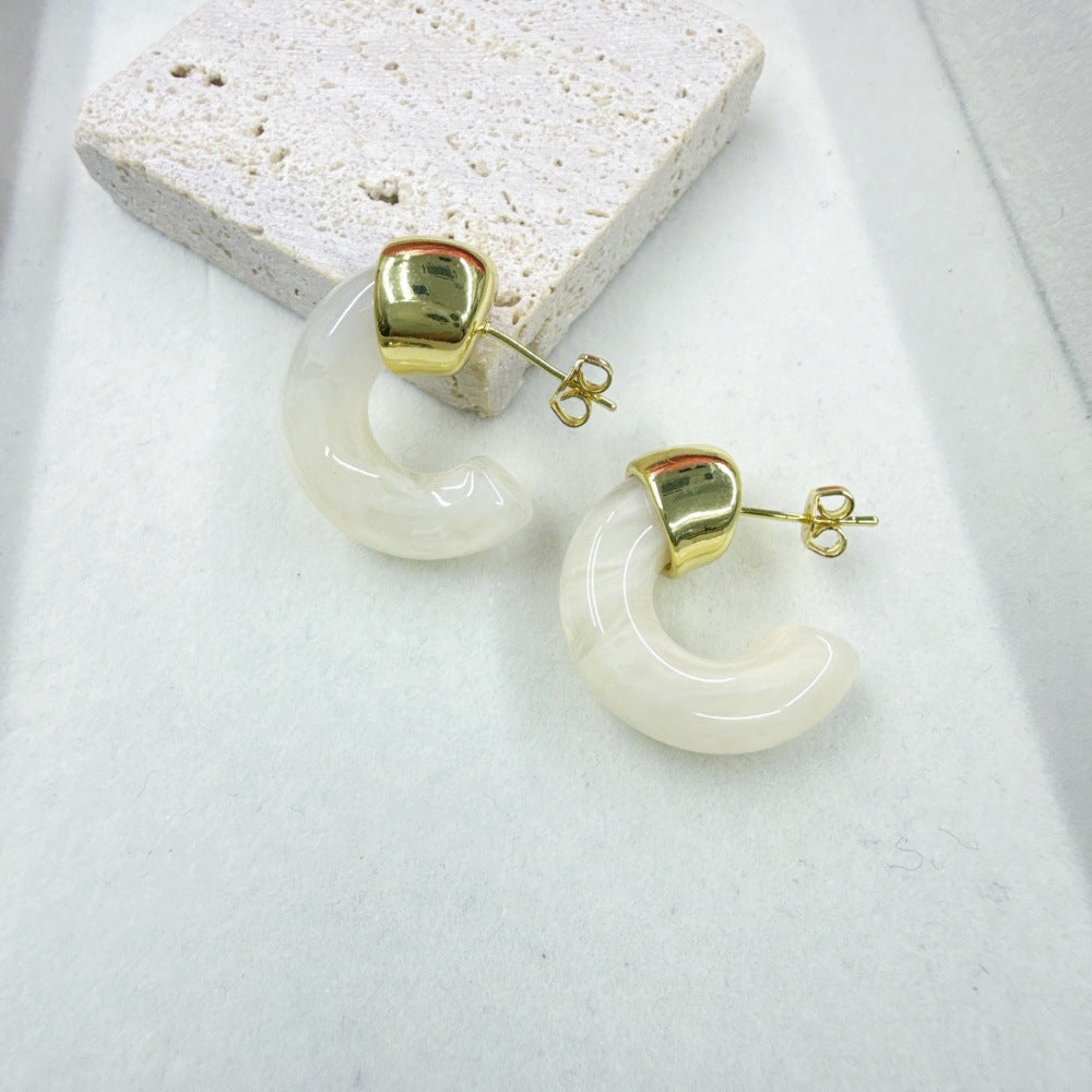 Wholesale Geometric C-shaped earrings irregular teardrop earrings