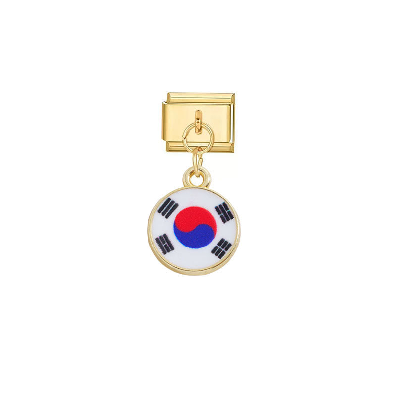 Wholesale Gold Italian Flag Module Pendant DIY Detachable Charm Fashion Accessory
