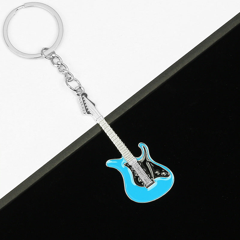 Wholesale Metal Musical Instrument Colorful Guitar Keychains ACC-KC-HongAo013