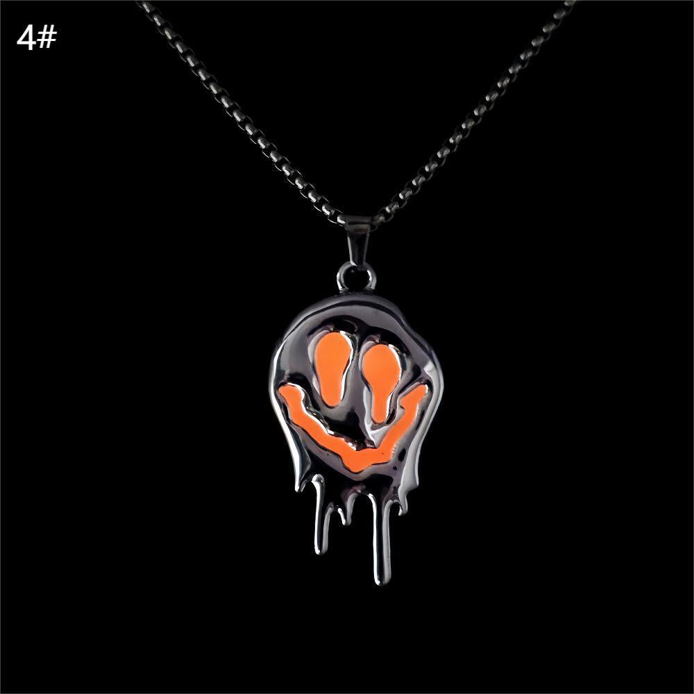 Wholesale Zinc Alloy Luminous Necklace  Luminous Ghost Face Pendant