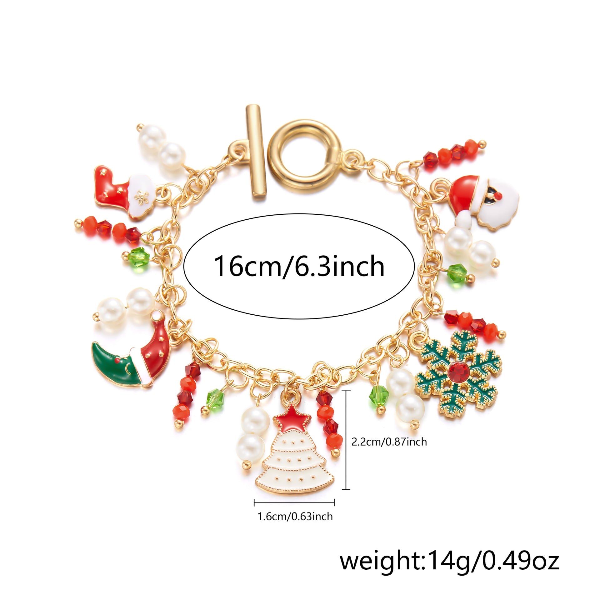 Wholesale Christmas snow  bell wreath bracelet