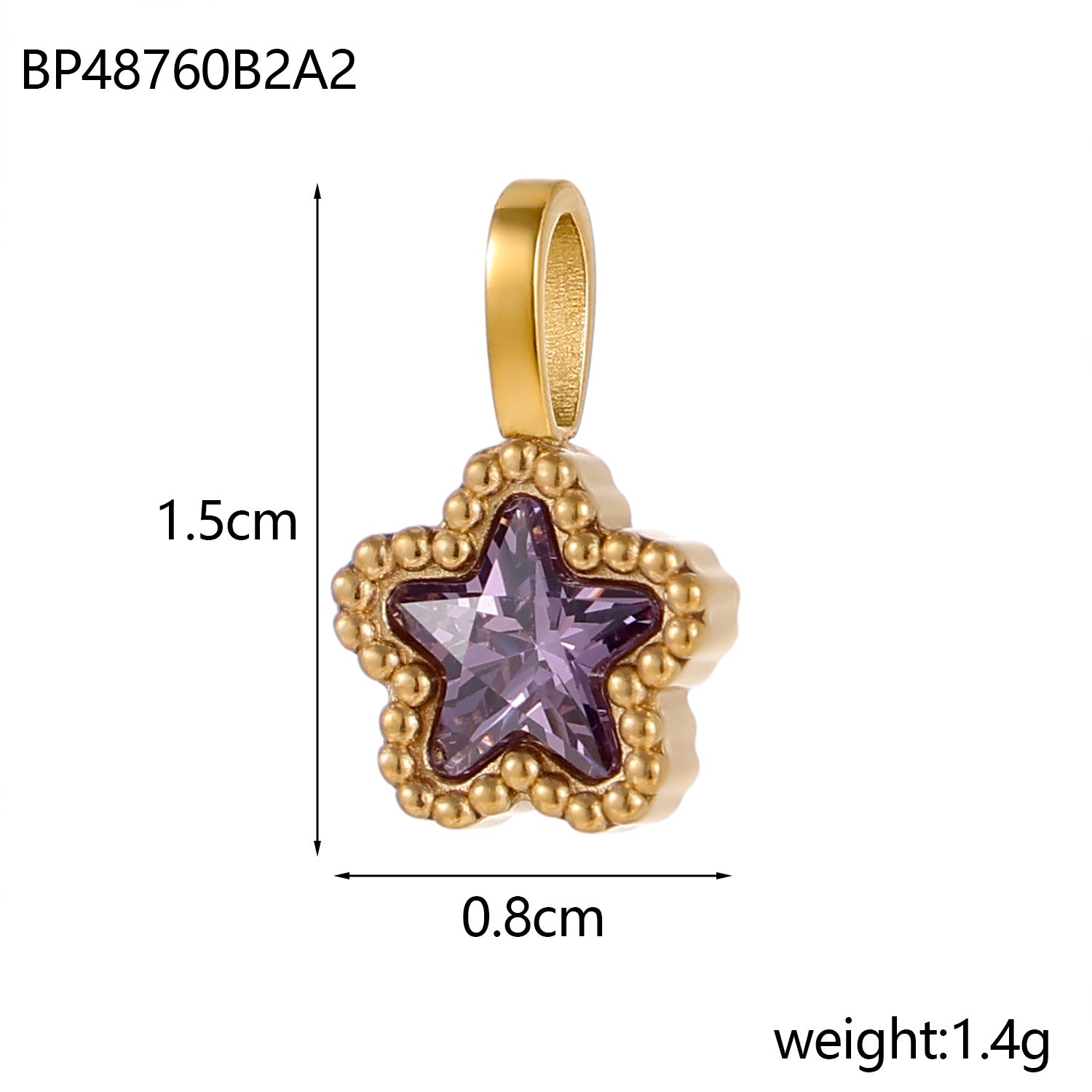Wholesale Stainless steel with diamond zircon DIY star love water drop round pendant