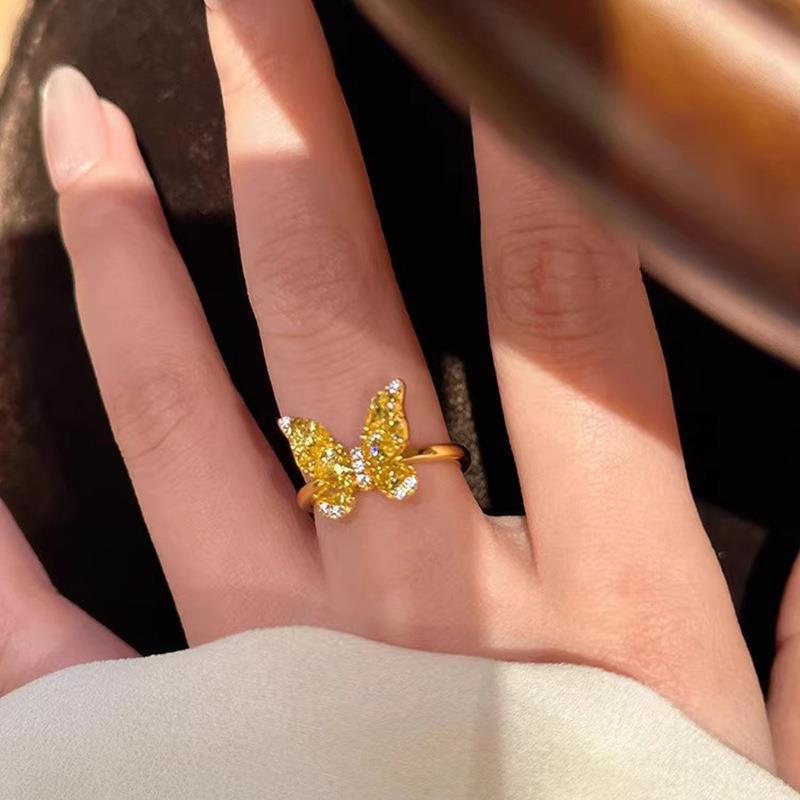 Wholesale Gold Zircon Butterfly Ring