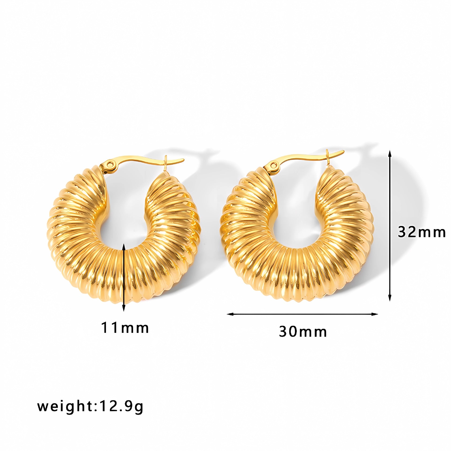 Wholesale 18K gold stainless steel titanium steel openwork earrings