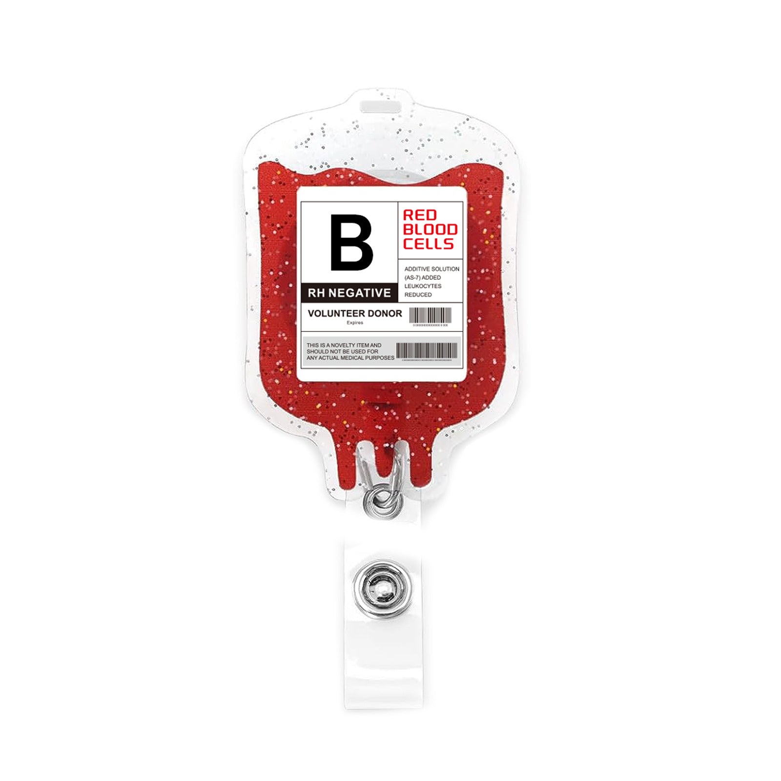 Wholesale  Blood Bag Retractable Badge Reel Acrylic Alligator Clip for Nurse Doctor Student