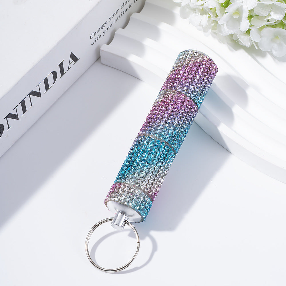 Wholesale diamond-encrusted pill bottle keychain