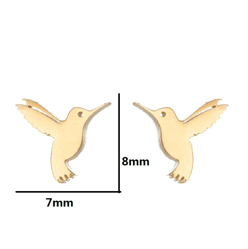 Wholesale  Cute Animal Earrings  Stainless Steel New Bat Rabbit Bird Cat Earrings