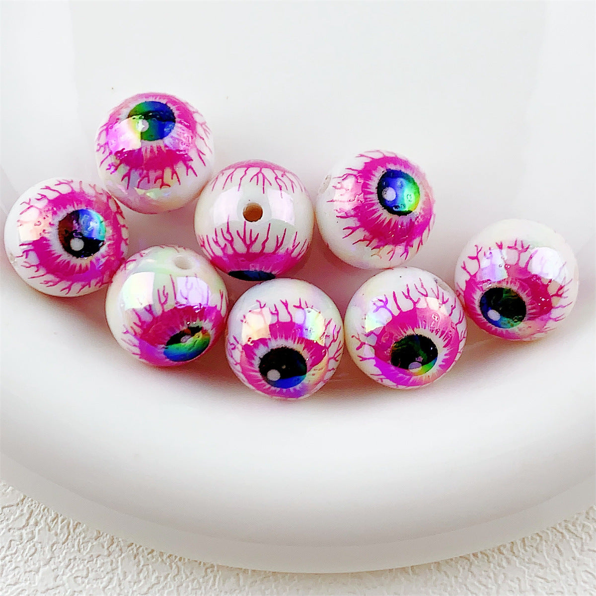 Wholesale 10pcs  colorful horror eyeball Focal Beads DIY Bead Accessories