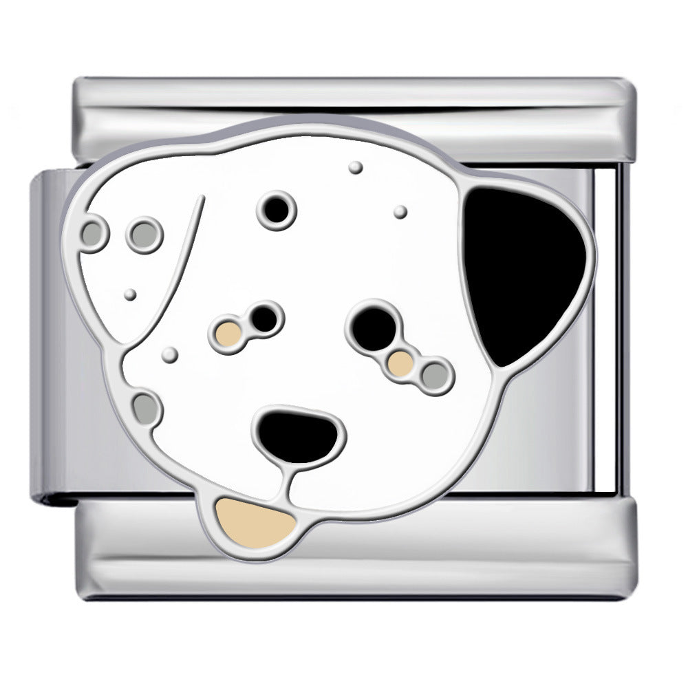 Wholesale Italian Charm Bracelet 9mm DIY Splicing Cute Cartoon Dog Stainless Steel Composable Bracelet