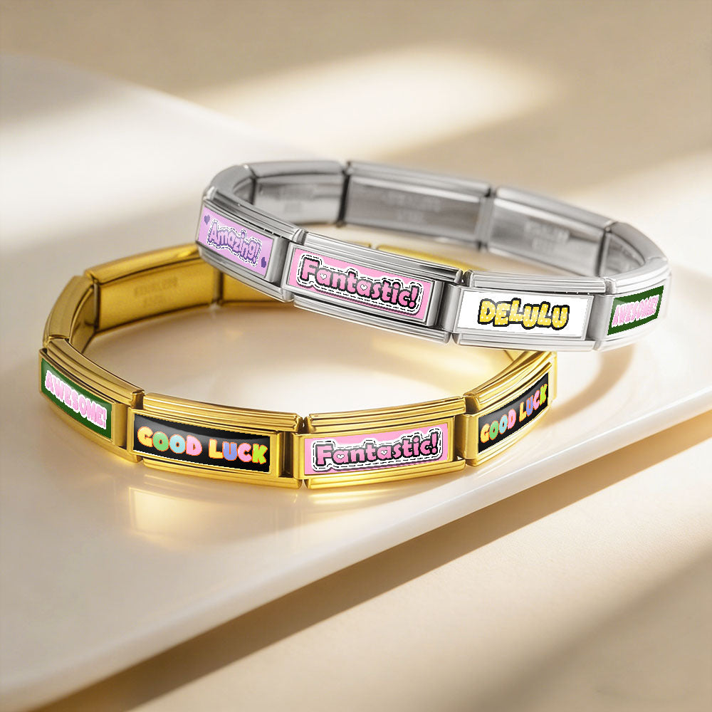Wholesale 9mm Italian Charm Starter Bracelets DIY Letter Single Section Creative Stainless Steel Composable Bracelet