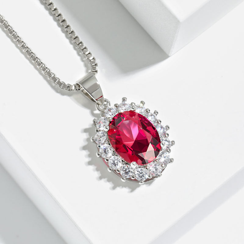 Wholesale Multicolor Gemstone Pendant Round Ruby Sunflower Necklace ACC-NE-YingRong009