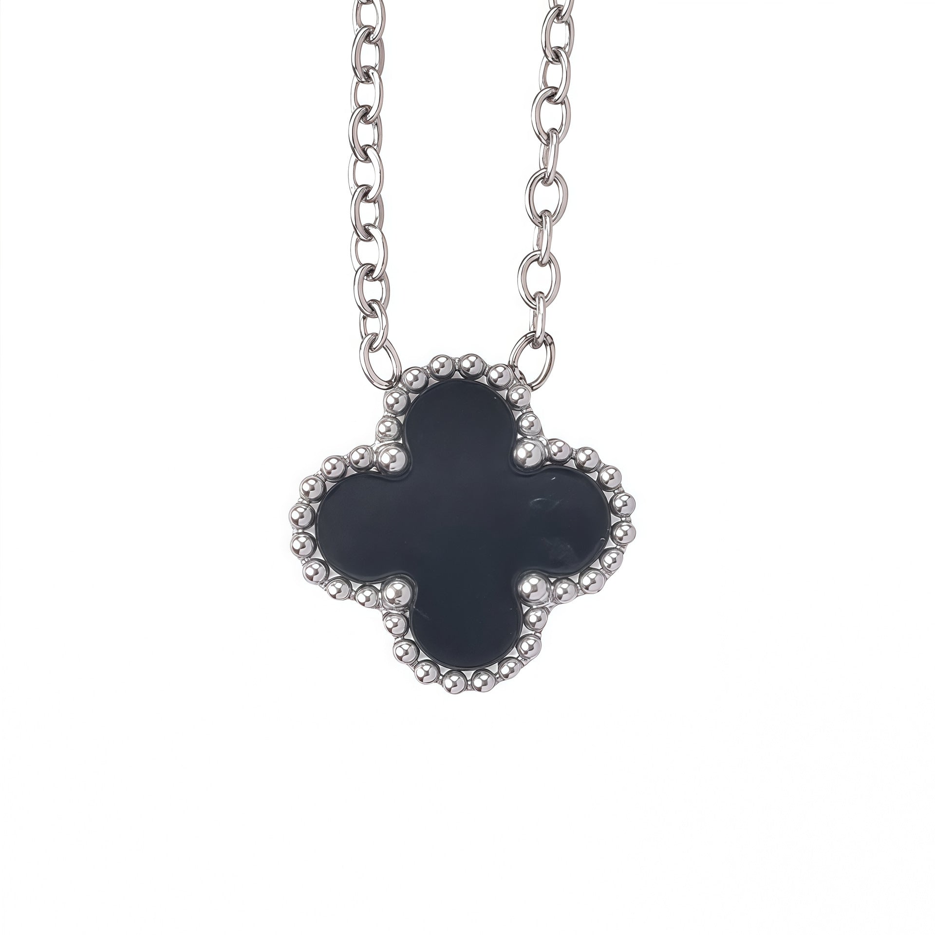 Wholesale Four-Leaf Clover Stainless Steel Necklace Trendy Jewelry Accessory for Boutique Resale ACCVIP