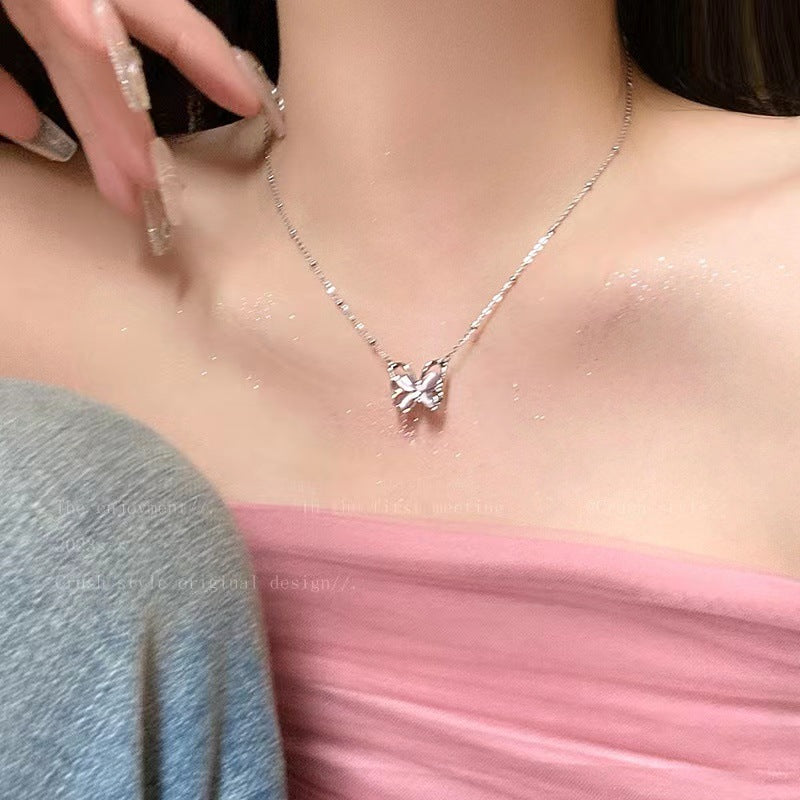 Wholesale Strawberry Crystal Butterfly Necklace