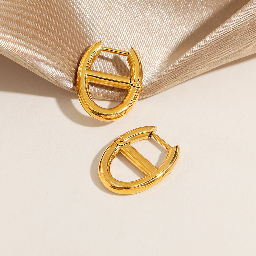 Wholesale Polished Titanium Steel U-Shaped  Pig Nose Stud Earrings